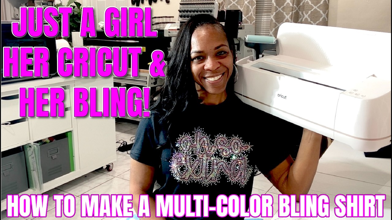 HOW TO MAKE A MULTI COLOR/LAYER BLING SHIRT FOR BEGINNERS | STEP BY STEP | CRICUT | RHINESTONES