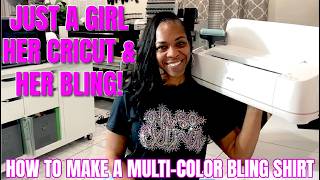 HOW TO MAKE A MULTI COLOR/LAYER BLING SHIRT FOR BEGINNERS | STEP BY STEP | CRICUT | RHINESTONES Net Worth