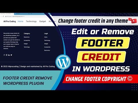 How to edit footer credit in WordPress theme | Remove footer credit in WordPress