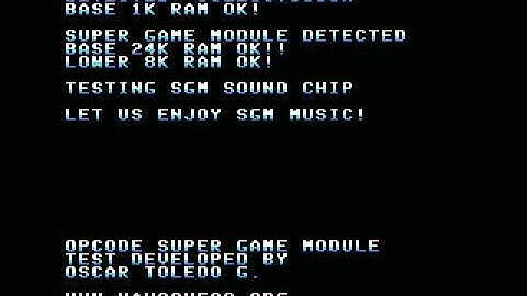 SGM test - openMSX ColecoVision with SGM emulation demo