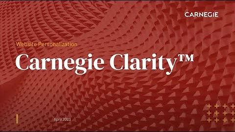 Carnegie Clarity™ Web Personalization