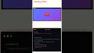 How To Use Hover Effect on Buttons Using HTML & CSS | Lift Effect Tutorial #htmlcss #hovereffects
