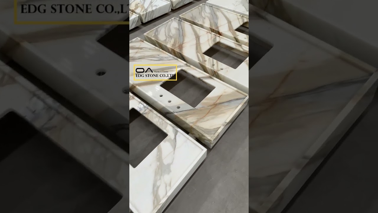 Calacatta gold marble bathroom vanity tops 