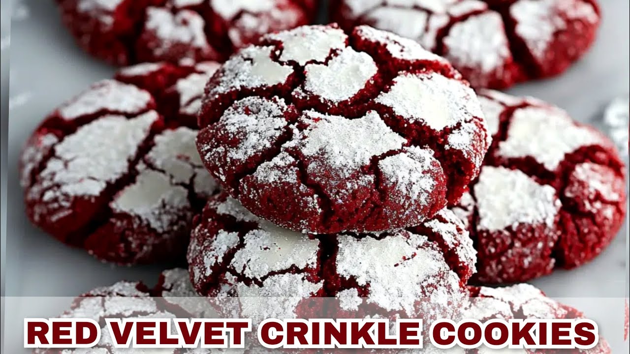 DELICIOUS Red Velvet Crinkle Cookies To Die For | How To Make Red Velvet Cookies For Beginners 