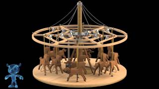 Carousel Wooden Toy 3D Model