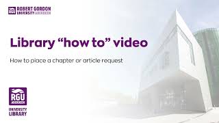 How to place a chapter or article request