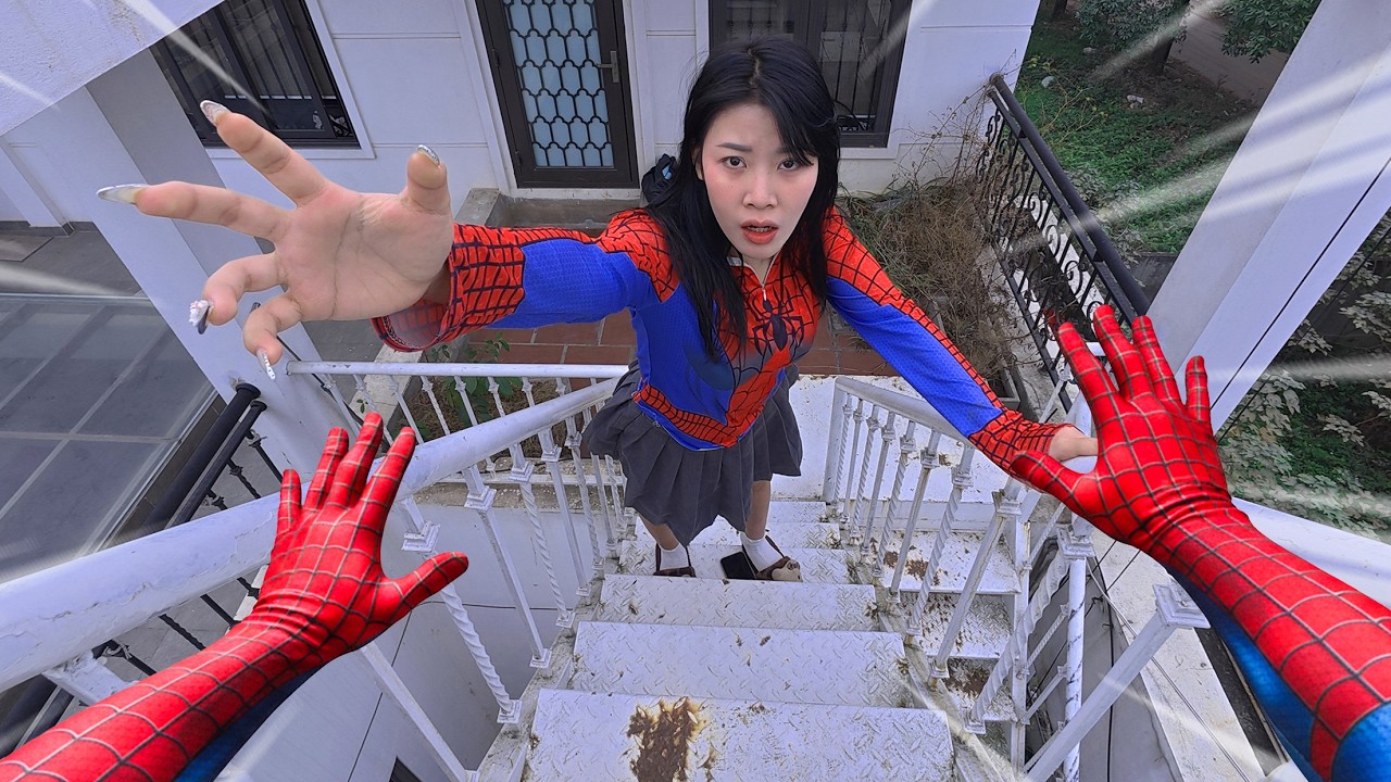 Run Away! Spider-Man Escapes the Pursuit of an Angry Spider-Girl