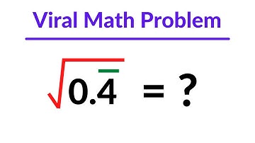 A Viral Math Problem | Find The Square Root of 0.4 Vinculum/Bar