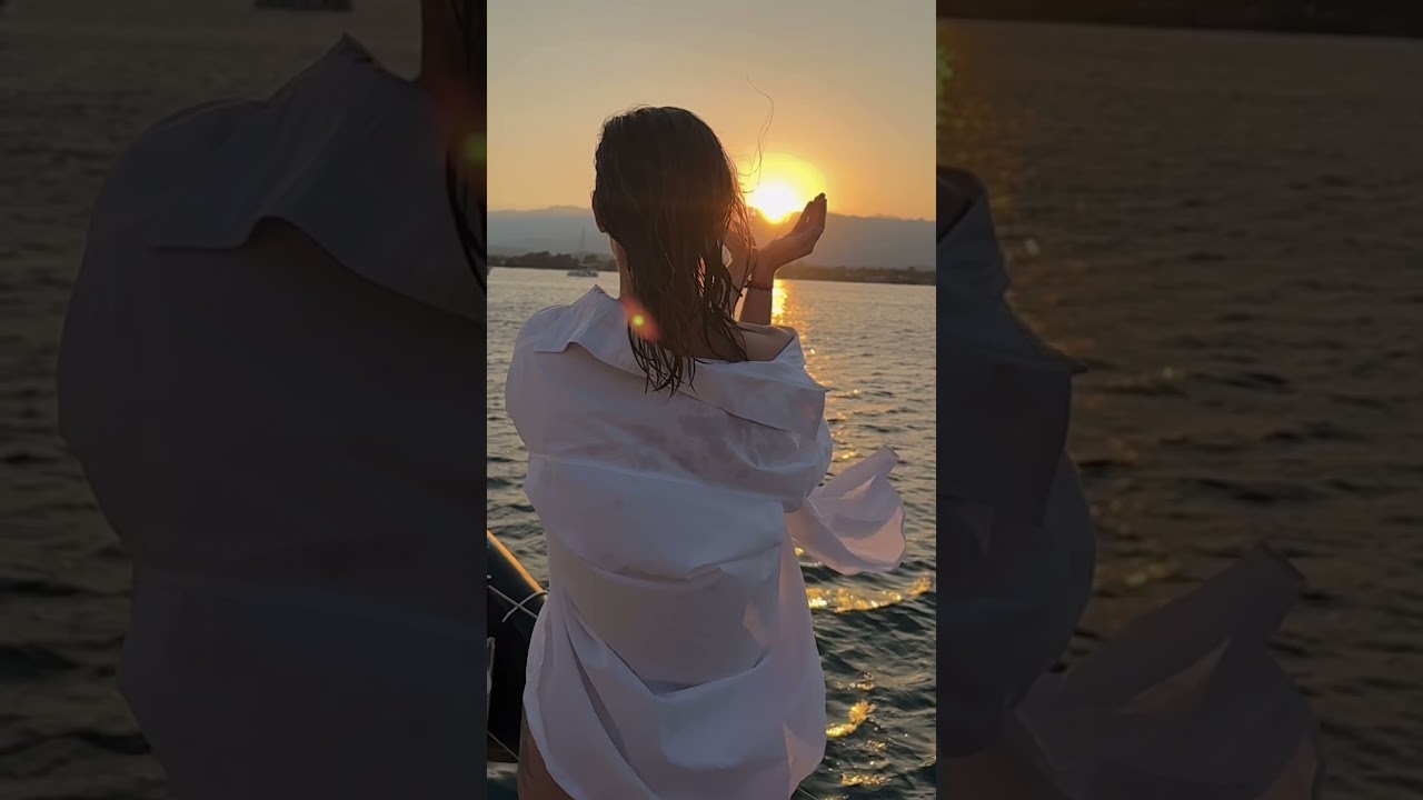 Fin de semaine. Baie de Saint-Cyprien. Pauline et le soleil. 🌊 #oualaouti #corse #sailing