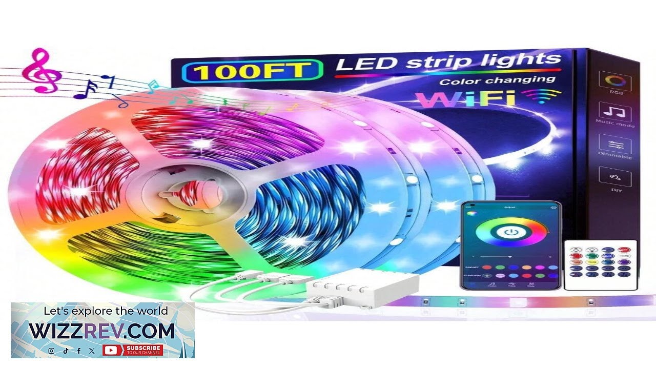 100 FT WiFi Smart LED Light Color Changing Wireless Smart Home Integration