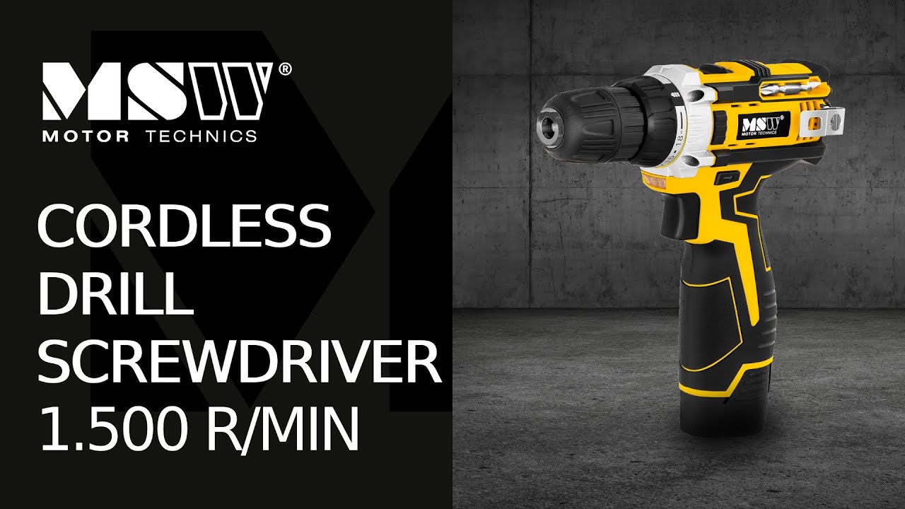 Cordless Drill Screwdriver MSW Motor 