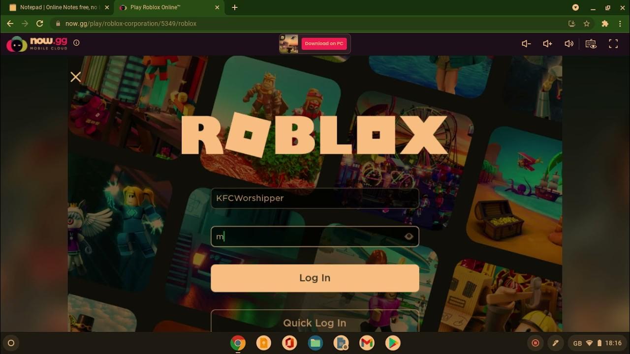 How to play Roblox on a school device/on a browser without download 