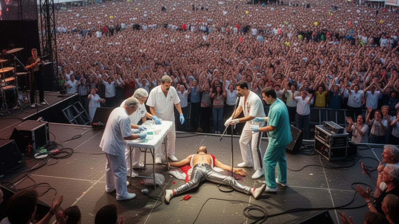 72,000 people saw Freddie Mercury collapse on stage–then something impossible happened for 8 minutes
