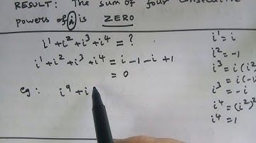Complex Numbers|Tricks/Result:The sum four consecutive powers of i is ZERO|K.Thirumurugan