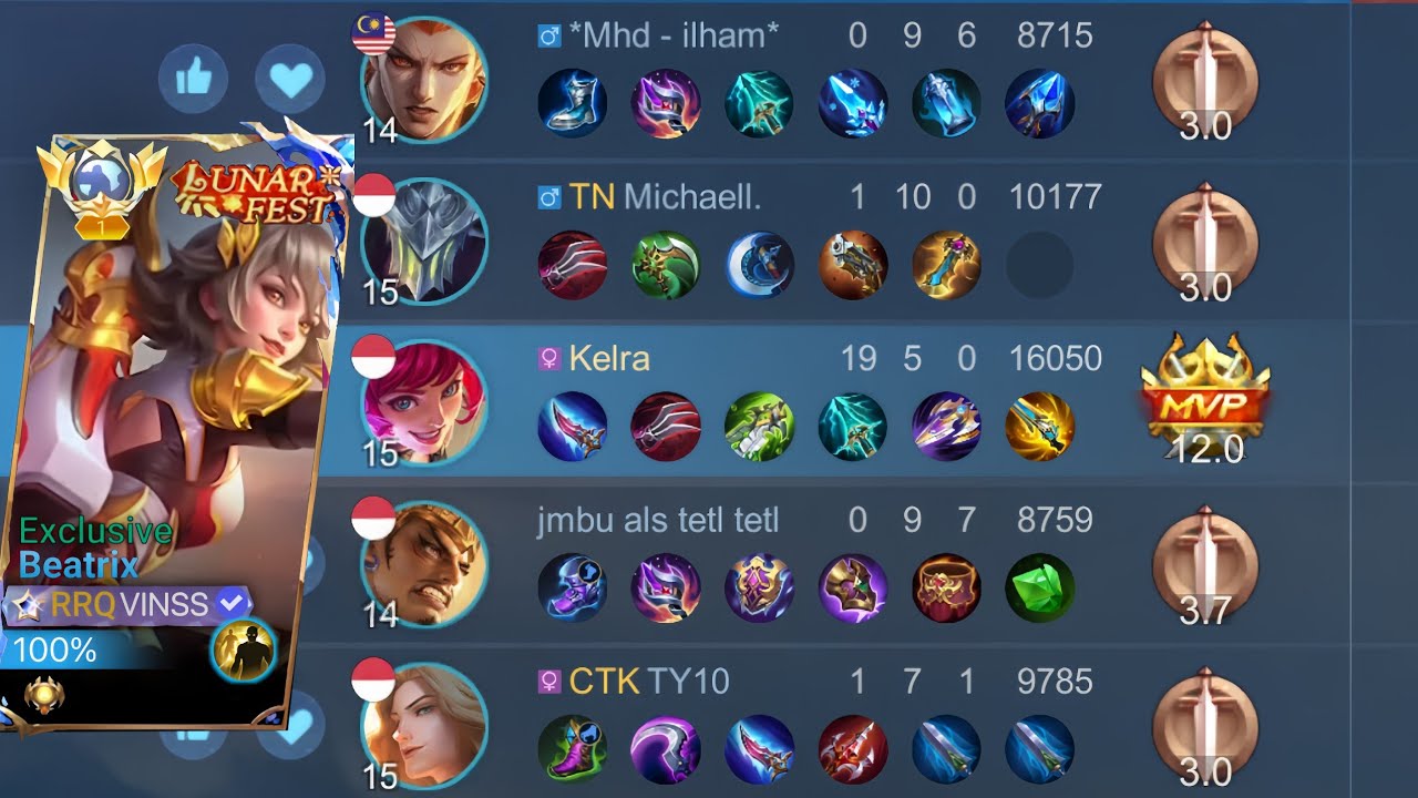 Beatrix 1 VS 9?? BEATRIX MODE TOP GLOBAL!