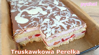 TRUSKAWKOWA PEREŁKA - pyszne ciasto z kremem truskawkowym 🍓 STRAWBERRY PEARL with strawberry cream