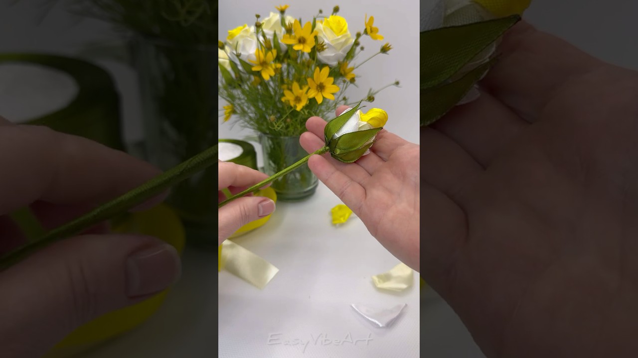 DIY Ribbon Rose Bud 