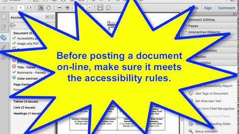 Using the Accessibility Checker with PDFs in Adobe Acrobat Pro