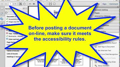 Using the Accessibility Checker with PDFs in Adobe Acrobat Pro