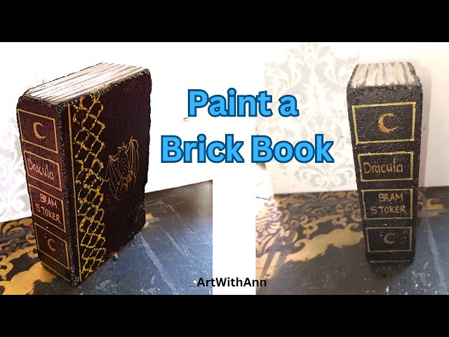 fake book brick Dark Academia acrylic paint tutorial