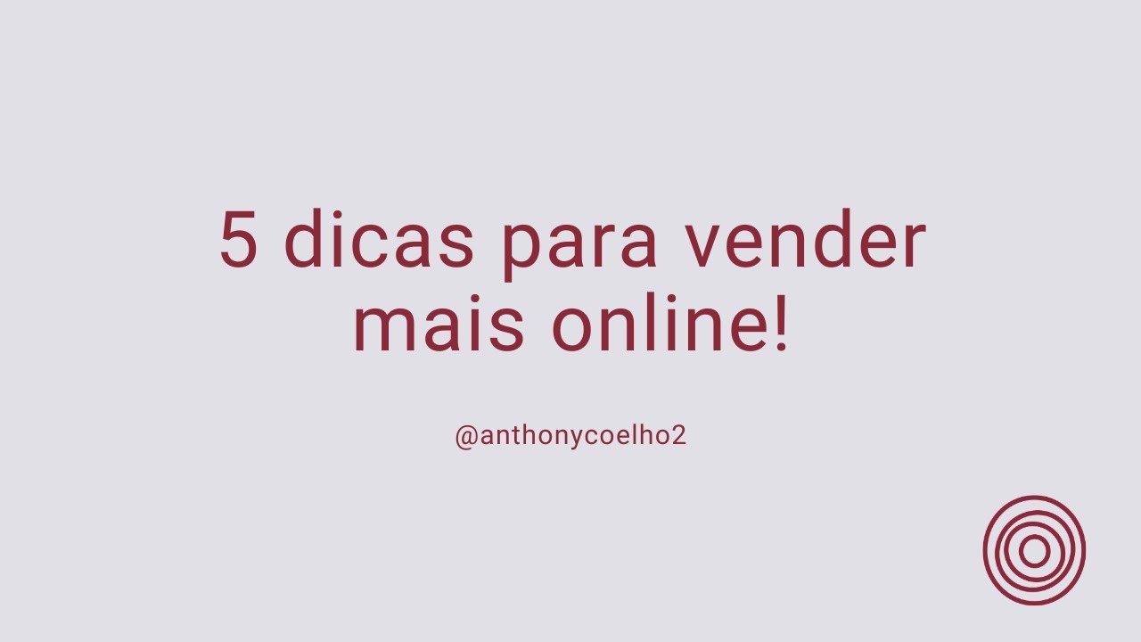 5 dicas para você vender mais online - YouTube
