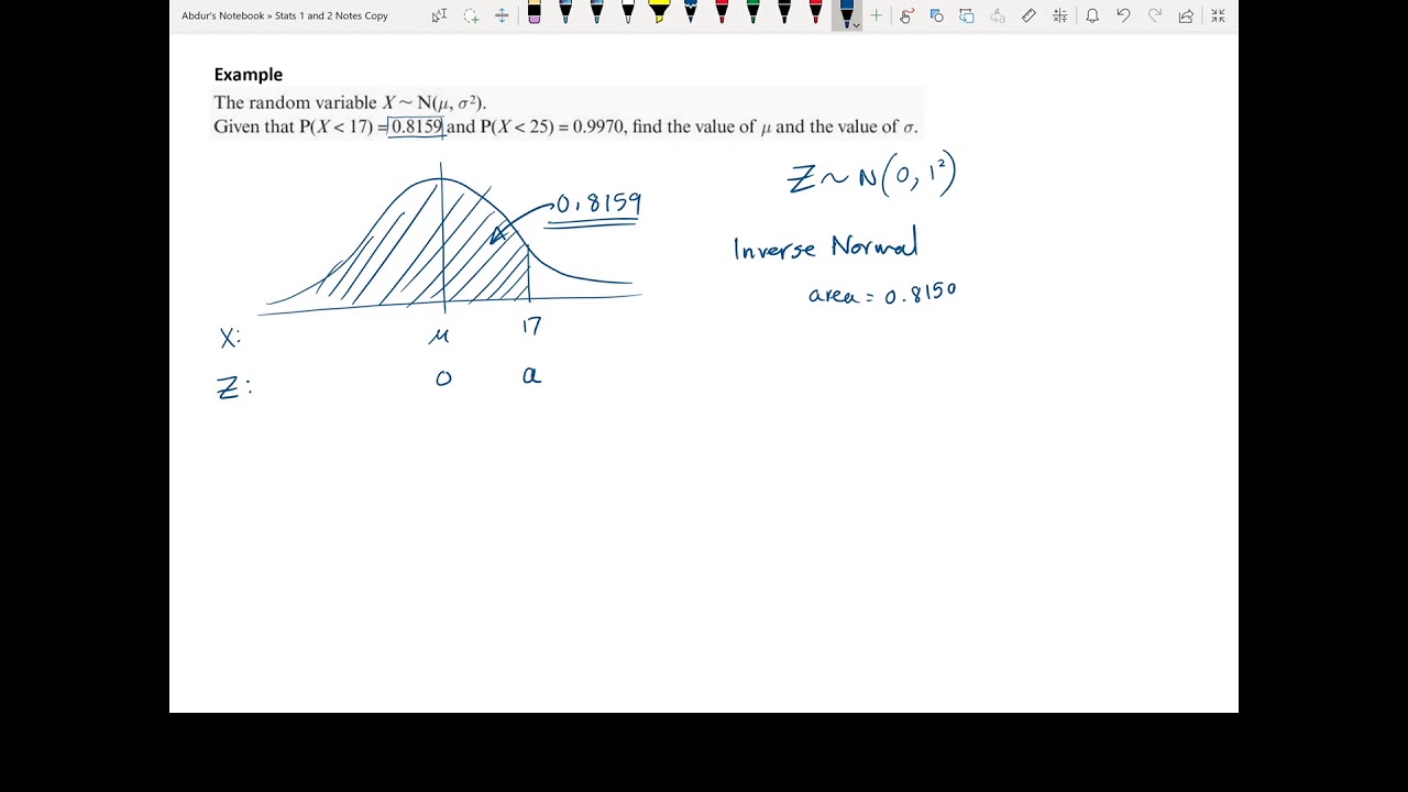 Stats 2 Ch3 Standard Normal Distribution to FInd Mean and Standard ...