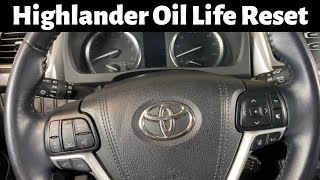 2014 - 2019 Toyota Highlander - How To Reset Oil Life Light - Clear Maintenance Required Soon