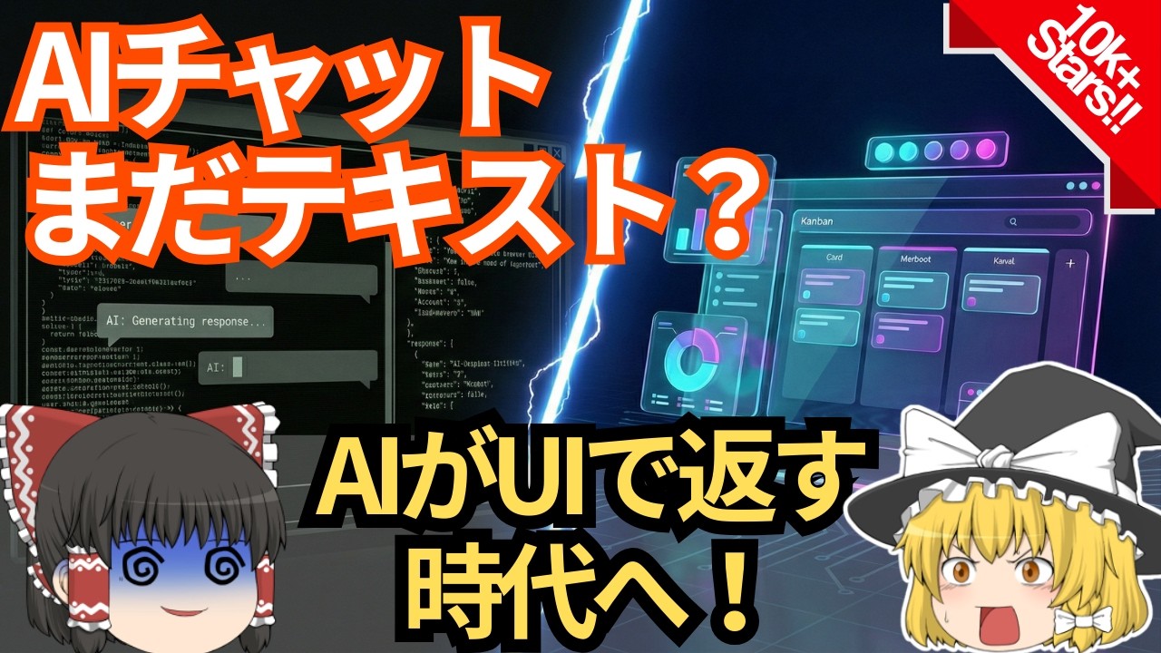 【新常識】AIの回答はテキストじゃない。自社UIで返す時代が来た【ゆっくり解説】