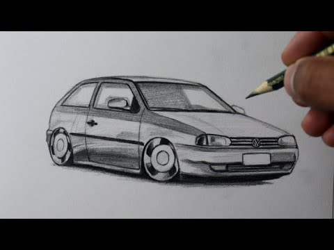 Como desenhar um carro GOL BOLA I passo a passo - Vídeo-aula completa
