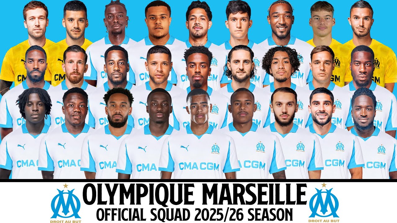 OLYMPIQUE MARSEILLE Official Squad Season 2025/26 | Ligue 1 Squad 2025/26