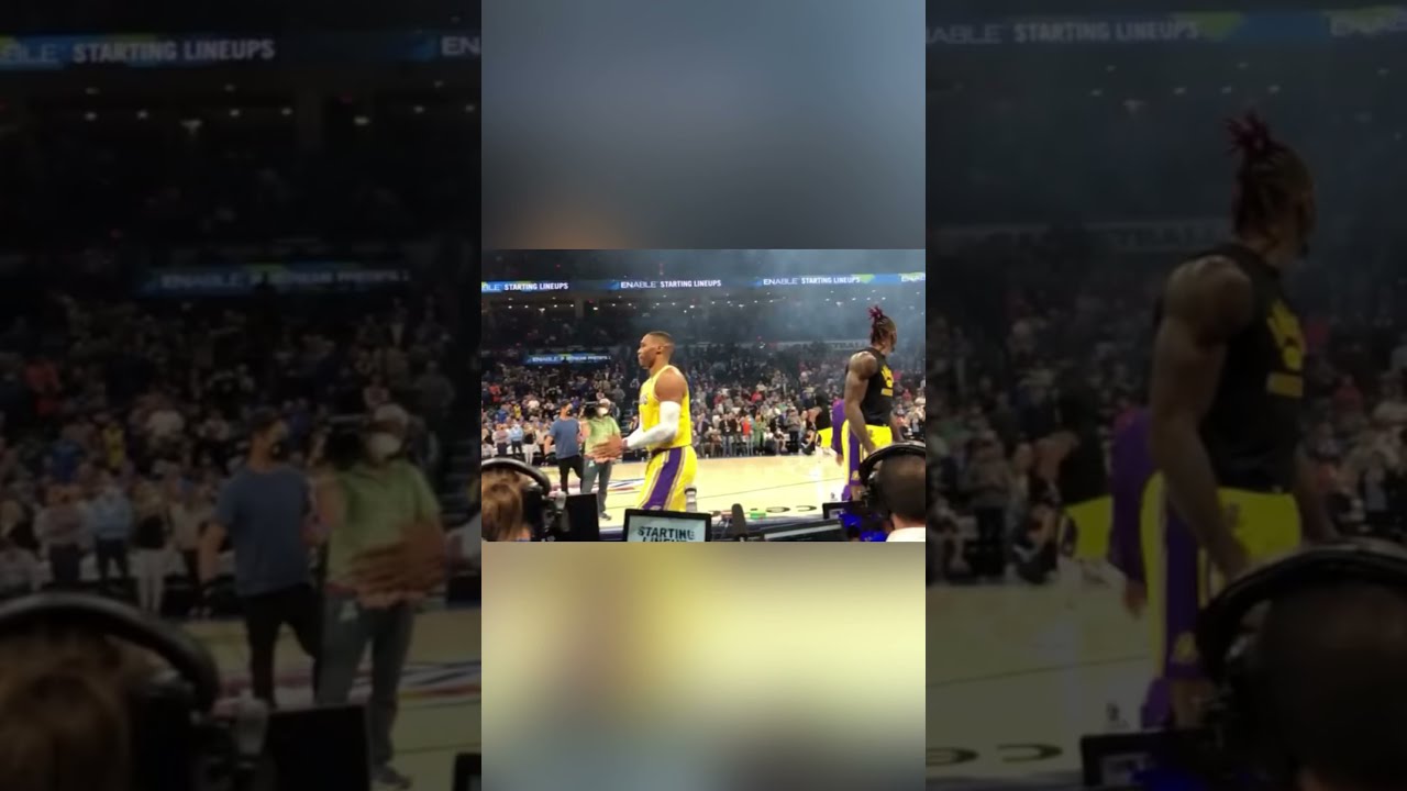 Russell Westbrook does his signature pregame routine for OKC fans. 🙌 | #lakers #russellwestbrook