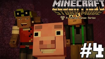 Lets Play Minecraft Story Mode #4 - Into The Nether ( No Commentary )