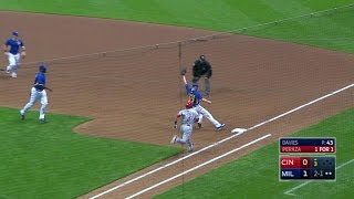 CIN@MIL: Brewers gets the out after call overturned