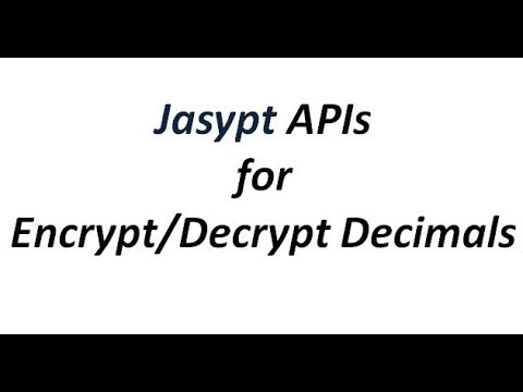 Jasypt Tutorial - Jasypt APIs for encrypt/decrypt Decimal Values