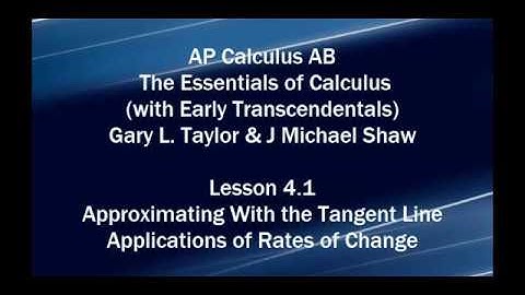 AP Calc AB (E.T.) Lesson 4.1