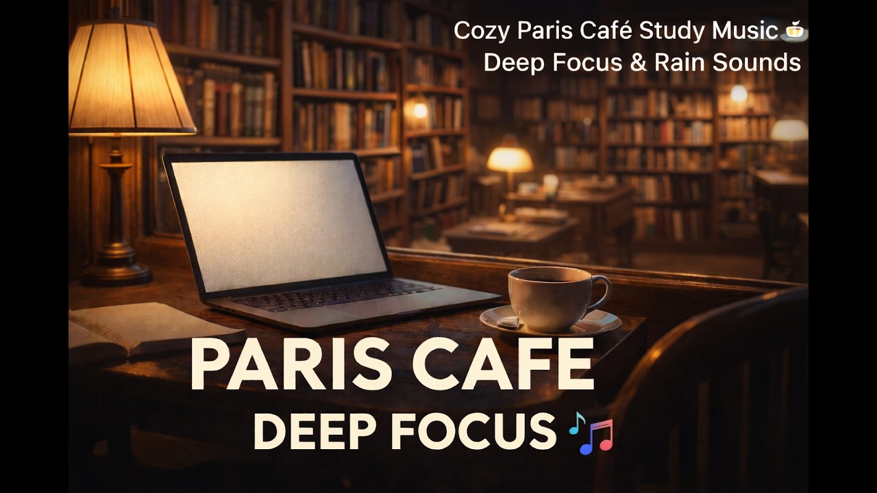 Cozy Paris Café Study Music ☕ Deep Focus & Rain Sounds