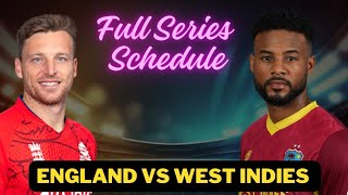 England Vs West Indies series Full Schedule I Sports News