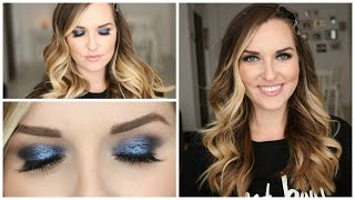 Blue and shimmery smoky eye makeup!