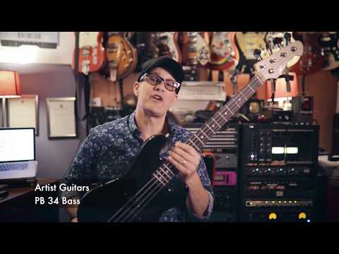 artist-pb34-3/4-black-electric-bass-guitar-demo