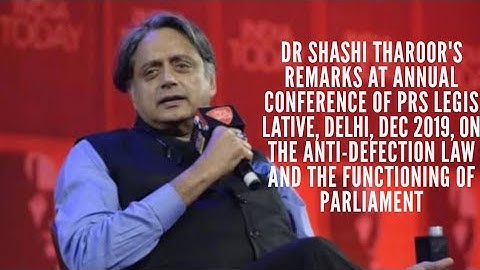 Dr. Shashi Tharoor on the 