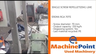 EREMA RGA 70TE Used SINGLE SCREW REPELLETIZING LINE MACHINES MachinePoint