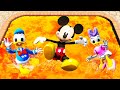 GTA 5 Mickey Mouse Donald Duck And Daisy Jumping Into Lava Pool Ragdolls Euphoria Physics 