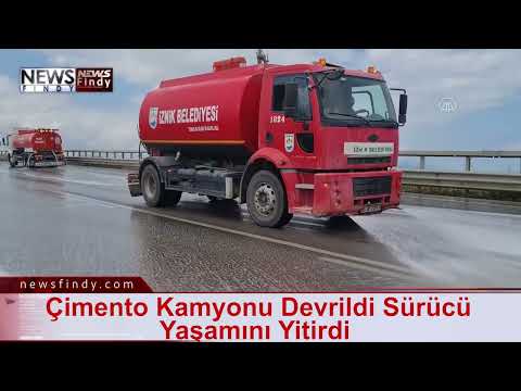 Çimento Kamyonu Devrildi