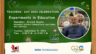 Teachers’ Day 2023 Celebration Talk: Experiments in Education
Teachers’ Day 2023 Celebration Talk: Experiments in Education
By Arvind Gupta (Renowned Science Communicator and Padma Shri Awardee)
About Arvind Gupta:
https://www.arvindguptatoys.com/arvindgupta/resumeagupta.pdf
Webpage: https://www.arvindguptatoys.com/
Design more hands-on activities with us: https://sites.google.com/acads.iiserpune.ac.in/iiserp-scienceactivitycentre/home
For Subscribe to Smt. Indrani Balan Science Activity Centre activities.
https://docs.google.com/forms/d/e/1FAIpQLSf8SK1ZSscT4fYvOMZy-4r7ZESQD8m-e7kkXNqq8fAqS9VMeA/viewform?gxids=7628
Visit IISER Pune https://www.iiserpune.ac.in/pages/visit-iiser-pune
For scientific talks, documentaries & lectures from IISER Pune: https://youtube.com/c/IISERPuneSMC
Science Outreach Team:
Prof. M. S. Santhanam, Prof. Kundan Sengupta, Dr. Aparna Deshpande, Shubhangi Wankhede, Ashok Rupner, Dr. Chaitanya Mungi, Ankish Tirpude, Tejal Vyas, Sarvesh Gorivale, Amol Deshmukh, Shweta Gaikwad, Ambadas Chakodi
THE VIEWS AND OPINIONS OF THE SPEAKER(S) EXPRESSED IN THIS VIDEO DO NOT NECESSARILY REPRESENT THE VIEWS OR OPINIONS OF IISER PUNE Teachers’ Day 2023 Celebration Talk: Experiments in Education