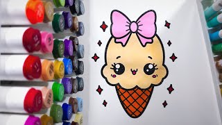 Cute Ice Cream Coloring Page for Kids 🍦 Easy Marker Coloring Tutorial | Relaxing Coloring Video Cute Ice Cream Coloring Page for Kids 🍦 Easy Marker Coloring Tutorial | Relaxing Coloring Video