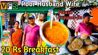 Honest Husband Wife Selling Breakfast Only 20Rs | Street Food India | Viral food show