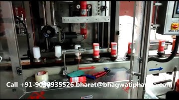 Empty HDPE Stainer Bottle Automatic Shrink Sleeve Label Applicator with Heating Tunnel