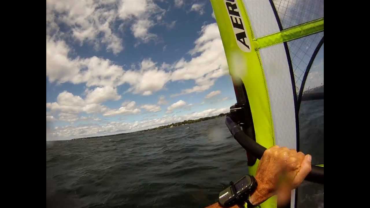 Windsurfing on Lake Simcoe July 2011 Run 2 YouTube