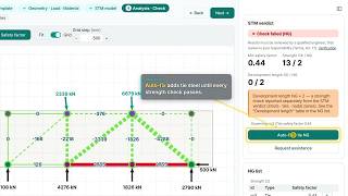 Spread footing STM design (ACI 318-25) — soil pressure as the load