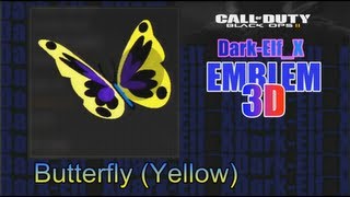 Black Ops 2 Emblem - Butterfly (Yellow) 3D